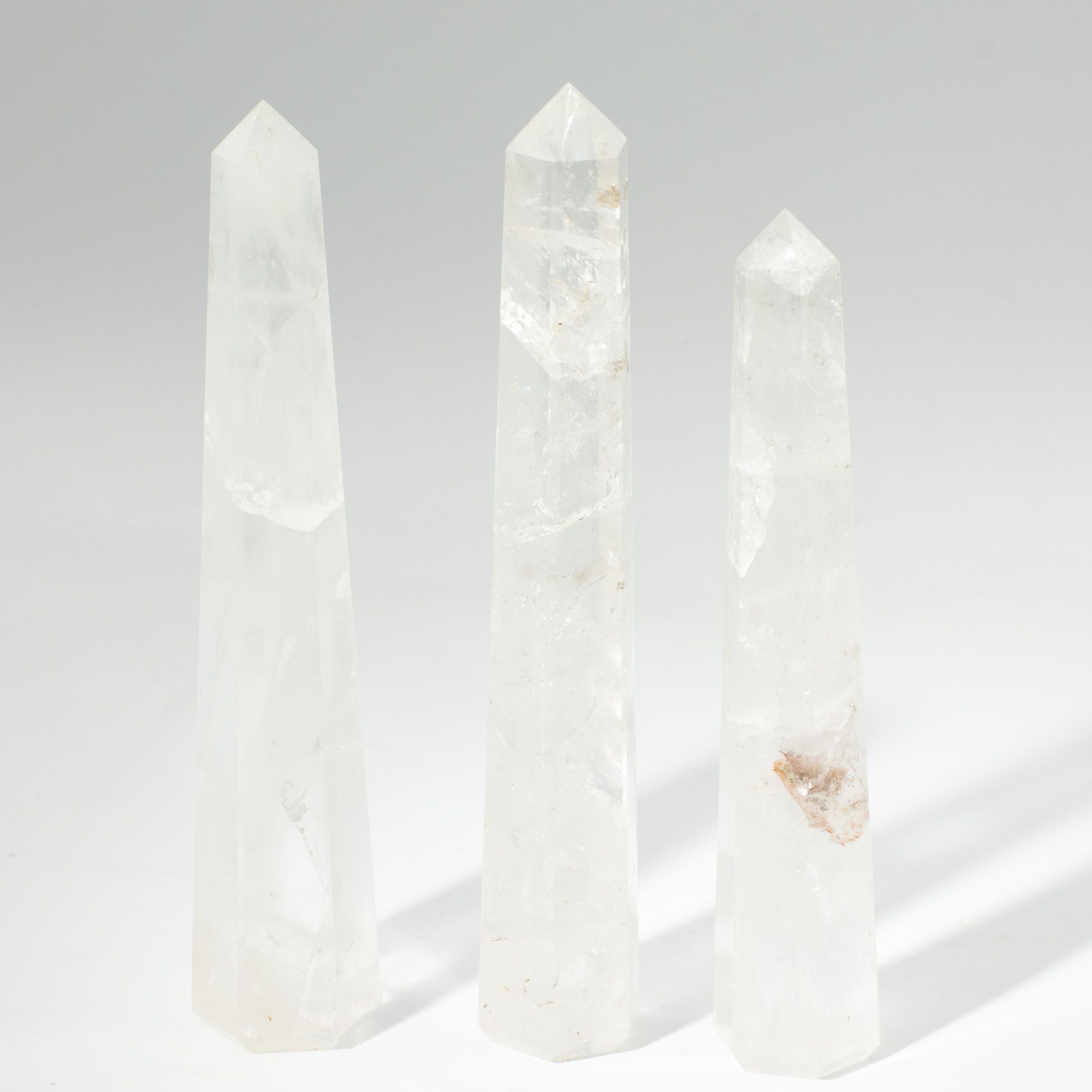 puntas de obelisco de seis caras de piedra preciosa, aprox. 17 cm - cristal de roca