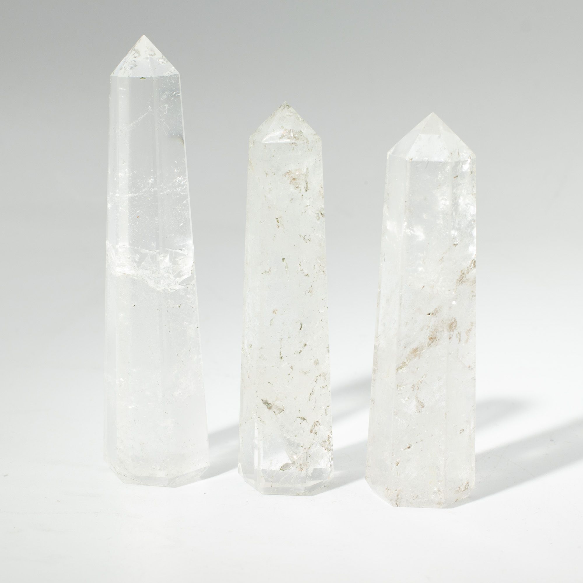 Punta de obelisco de seis caras de piedra preciosa aprox. 11 cm - Cuarzo claro